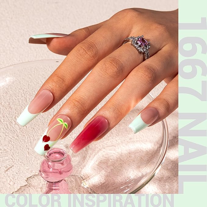 MelodySusie Thick White Gel Nail Polish,0.5fl oz White in Green Gel Polish Autumn Winter Color 1667, Soak Off UV LED Nail Lamp Gel Polish Christmas Gift for Women Manicure Salon DIY At Home 0.5 Fl Oz