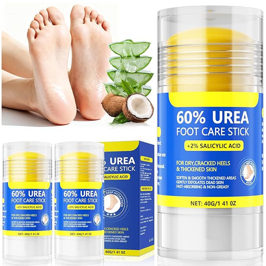 60% Urea & 2% Salicylic Acid Foot Cream for Cracked Heels, Intensive Moisturizing and Anti-Cracking, Repairs Dry and Rough Skin, Fast Absorbing, Callus Remover for Feet, Hands, Knees, Elbows (2)