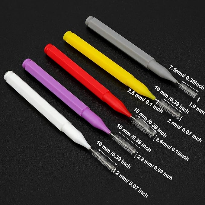 Patelai 100 Pieces Braces Brush for Cleaner Interdental Brush Toothpick Dental Tooth Flossing Head Oral Dental Hygiene Flosser Toothpick Cleaners Tooth Tool