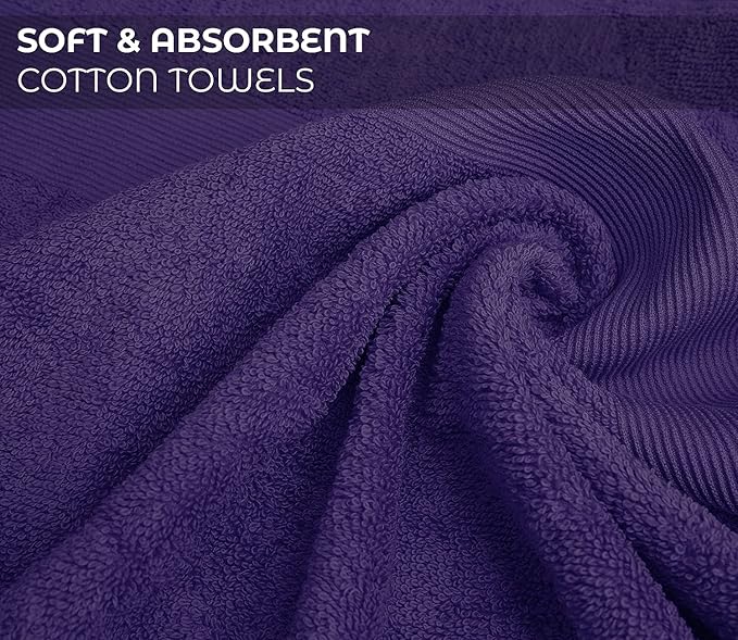 Softolle Luxury Bath Towels Set of 4 (27” x 54”) | Towels for Bathroom | Super Soft | Highly Absorbent Towels for Home, Spa, Gym (Purple)