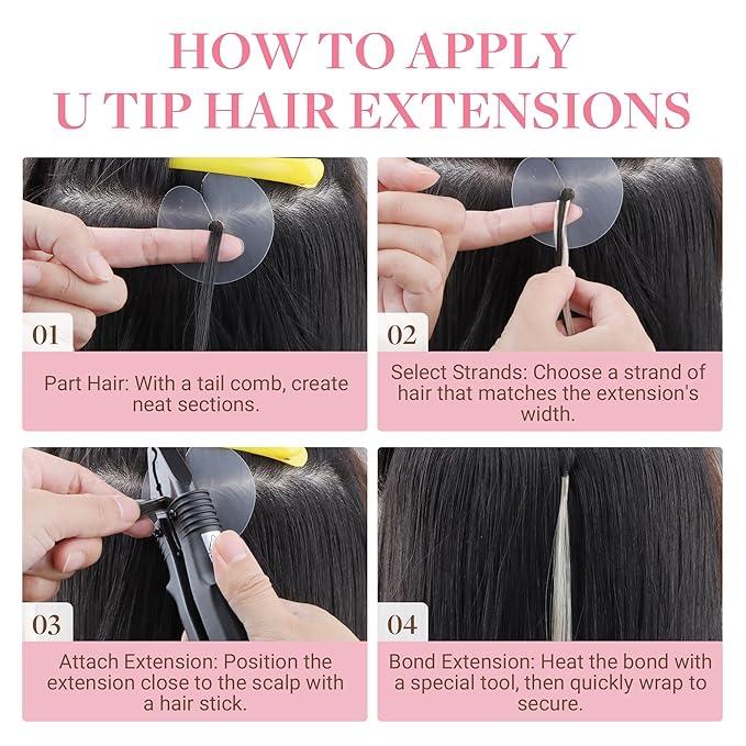 GOO GOO U Tip Hair Extensions Real Human Hair, Double Volume 100g 100S, 20 Inch Hot Fusion U Tip Extensions, Invisible Remy Hair, 18D/22F Dirty Blonde Highlights