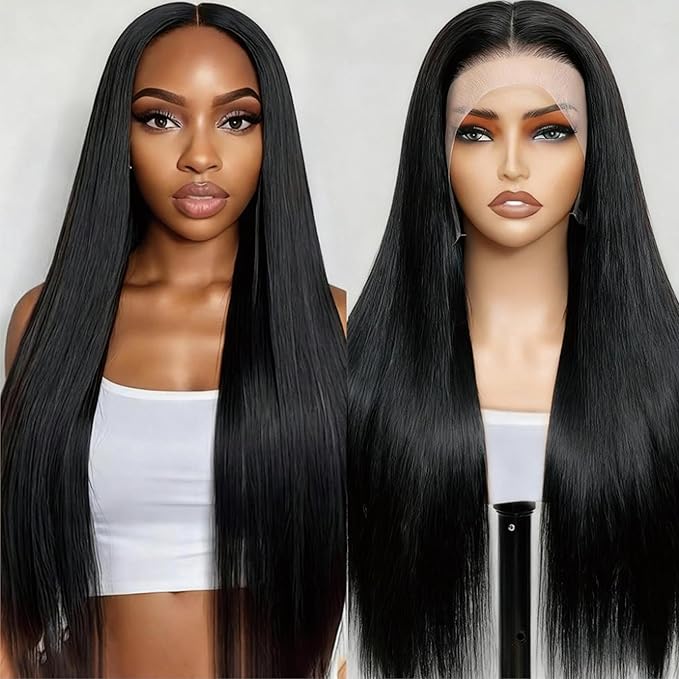 13x4 HD Lace Front Wigs Human Hair Straight Wigs for Black Women - 220% Density, Pre-Plucked Natural Hairline & Glueless Design for Effortless Style, 20 Inch