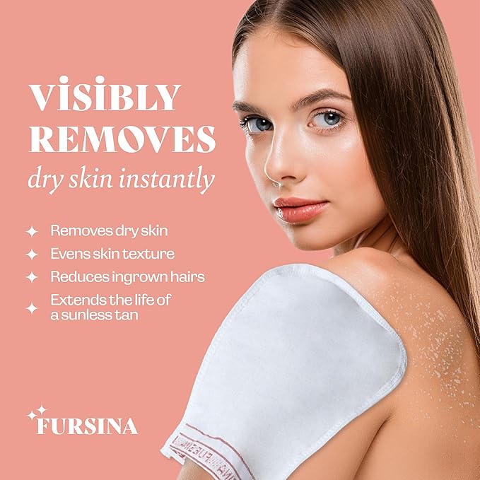 Exfoliating Glove (3 PCS) - Turkish Hammam Mitt for Bath, Exfoliating Body Scrubber Mitt, Dead & Dry Skin Remover for Body, Great for Spray Tan Removal, Smooth Skin Surface