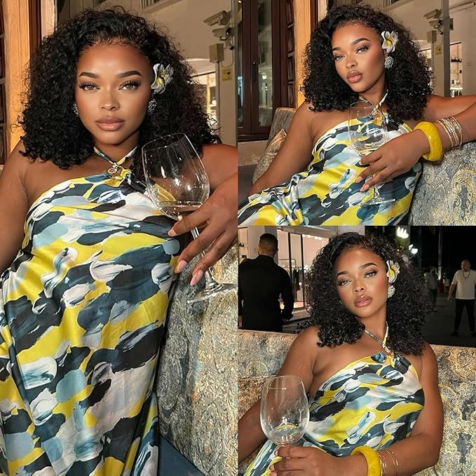 Curly Closure Wig Human Hair 5x5 HD Transparent 18 Inch Glueless Kinky Curly Wig ReadytoGo Pre Plucked for Black Women 5x5 Invisible Deep Curly Lace Front Wigs Wear and Go