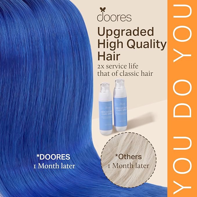 Doores Itip Hair Extensions, Blue 22 Inch 25g/25s, Keratin Hair Extensions, Real Human Hair Extensions
