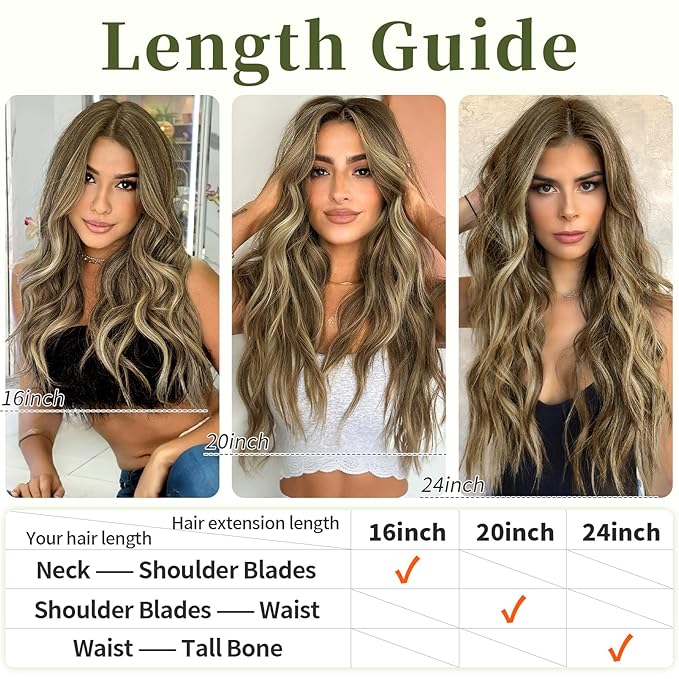 KooKaStyle Invisible Wire Hair Extensions with Transparent Headband Adjustable Size 4 Secure Clips Long Wavy Secret Wire Hairpiece 20 Inch for Women(Medium Brown with Blonde)626D#