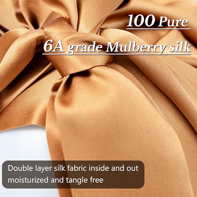 DAISYSILK 100 Pure Mulberry Silk Hair Bonnet for Sleeping Silk Hair Wrap for Women