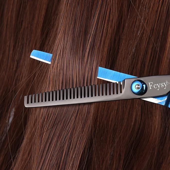 Hair Scissors Thinning Shears Set, Fcysy Professional Hair Cutting Scissor Kit Texturizing Shears Set, Barber Scissors Kit with Hairdresser Haircut Layering Shears