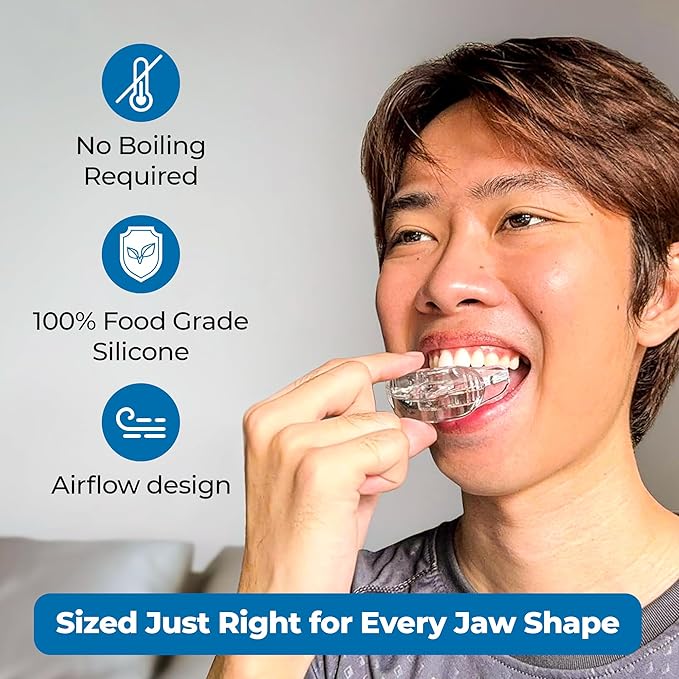Reviv R1 Mouth Guard for Grinding Teeth at Night | Food-Grade Silicone Night Guard | Bite Guard for Teeth Clenching Nighttime Protection During Sleep for Men & Women As Anti Clenching (Small Clear)