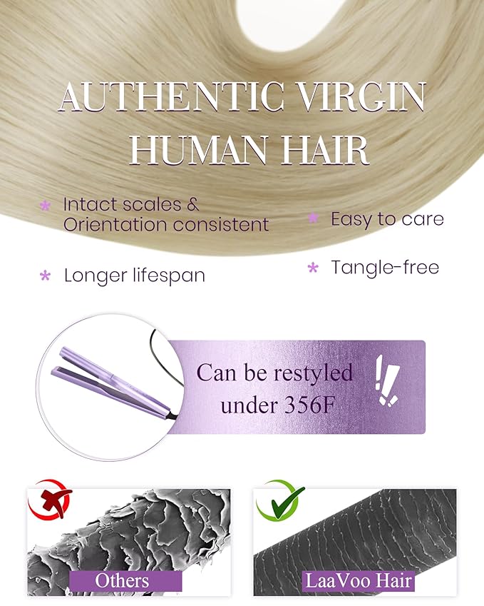 LaaVoo Micro Beads Hair Extension Blonde Microlink Hair Extensions Human Hair Bleach Blonde Micro Loop Extensions Real Human Hair 50g 50s 18 Inch