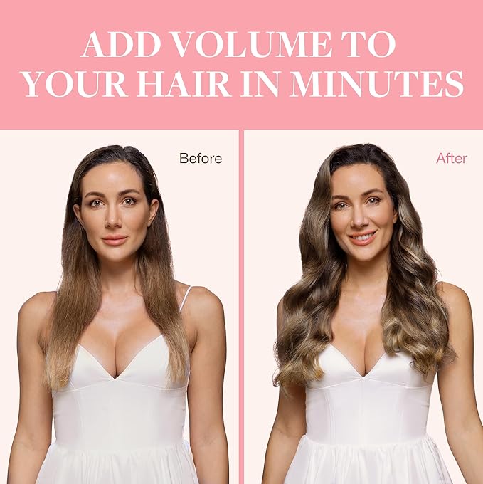 GOO GOO Clip in Hair Extensions Real Human Hair, Remy Human Hair Extensions Clip ins for Women, Natural Human Hair, 20inch 200g 7Pcs, #4/27/4 Balayage Chocolate Brown to Caramel Blonde