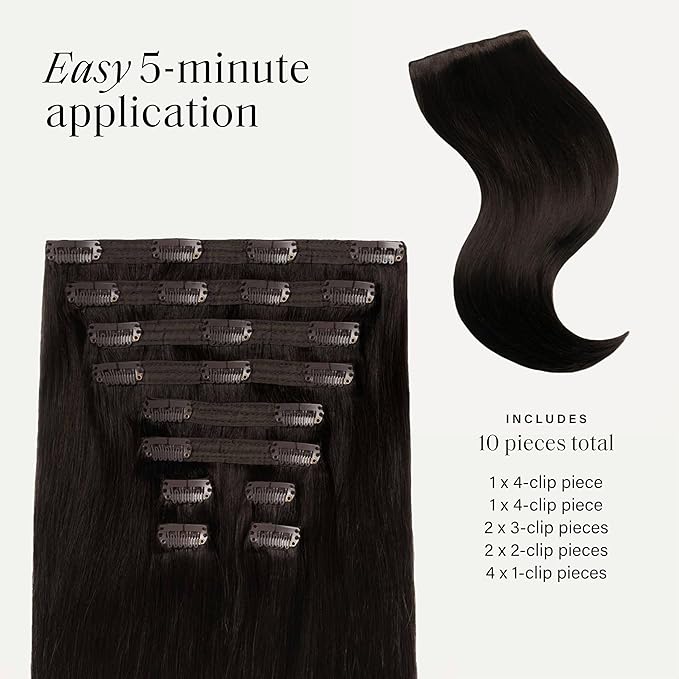 Luxy 100% Remy Human Hair, Classic 160g Clip-In Hair Extensions - 10 Wefts Multi-Dimensional Color for Natural Blending, Adds Volume & Length, Easy Apply & Remove 20" Mocha Brown Classic