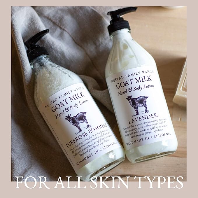 Goat Milk Body Lotion for Dry Sensitive Skin – Natural Moisturizer for Face, Hands & Body – Handmade, Fast-Absorbing, Lightweight, Non-Greasy – (16oz, Fragrance Free)