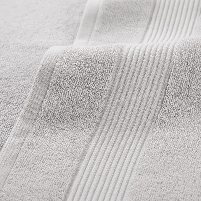 Arkwright Bath Washcloths 12 Pack - Super Soft 100% Cotton, 600 GSM Quick Dry & Absorbent, Luxury Face & Body Wash Cloth Towels for Hotels, Spa, and Vacation Rentals, Titanium Grey