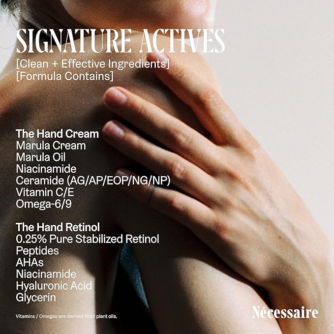 Nécessaire The Hand Duo – The Hand Cream + The Hand Retinol Treatment Holiday Gift Set for Dry Hands – Daily Moisture + Nighttime Repair with Ceramides, Peptides & Retinol – 2 x 2.5 oz