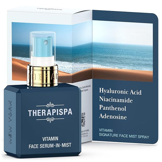 THERAPISPA Face Serum-In-Mist – Glow-Boosting Face Mist & Spray Serum with Niacinamide, Panthenol & Hyaluronic Acid for Smoothing & Hydrating Skin (Vitamin, 2.0 fl oz)