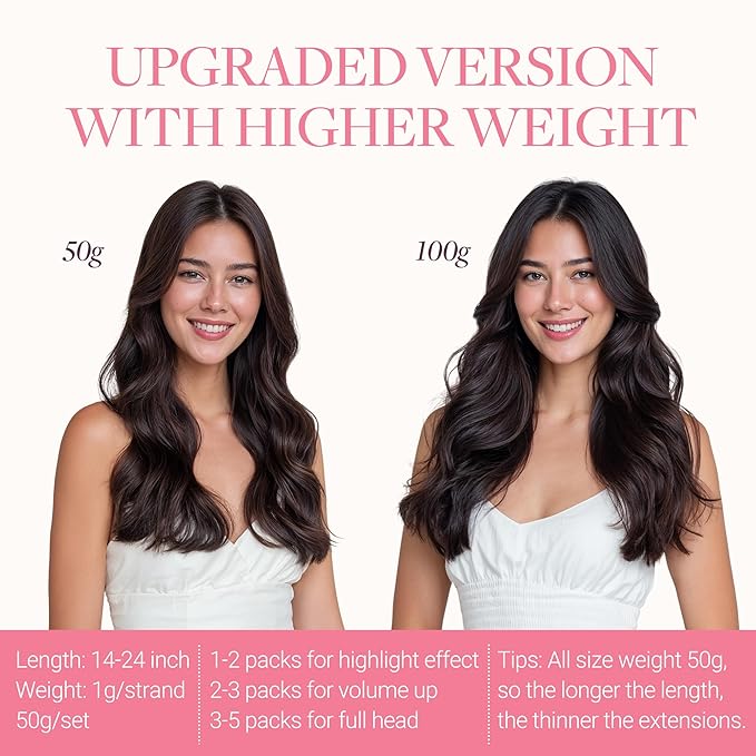 GOO GOO Micro Link Tip Hair Extensions Real Human Hair, 18inch 50g 50S, Invisible Remy Cold Fusion Micro Link Tip Hair Extensions, 4/27/4 Balayage Chocolate Brown to Caramel Blonde
