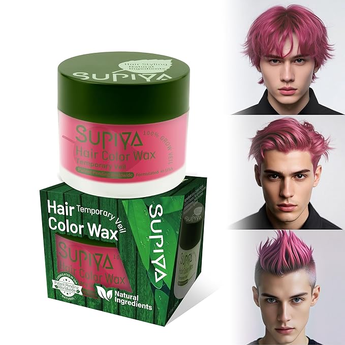 Temporary Hair Styling Color Wax, Green Blue Purple Red Hair Dye Color Wax Washable Natural Instant Hair Coloring Cream for DIY Hairstyle for Kids Men Women(#106)