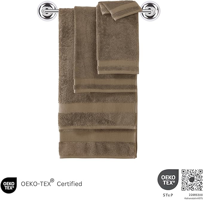 Classic Turkish Towels CTT - Premium 6 Piece Hand Towels Set, 100% Turkish Cotton, Quick Dry & Comfy Towels for Hotel & Spa, Highly Absorbent | 16"x27"(Deep Taupe)