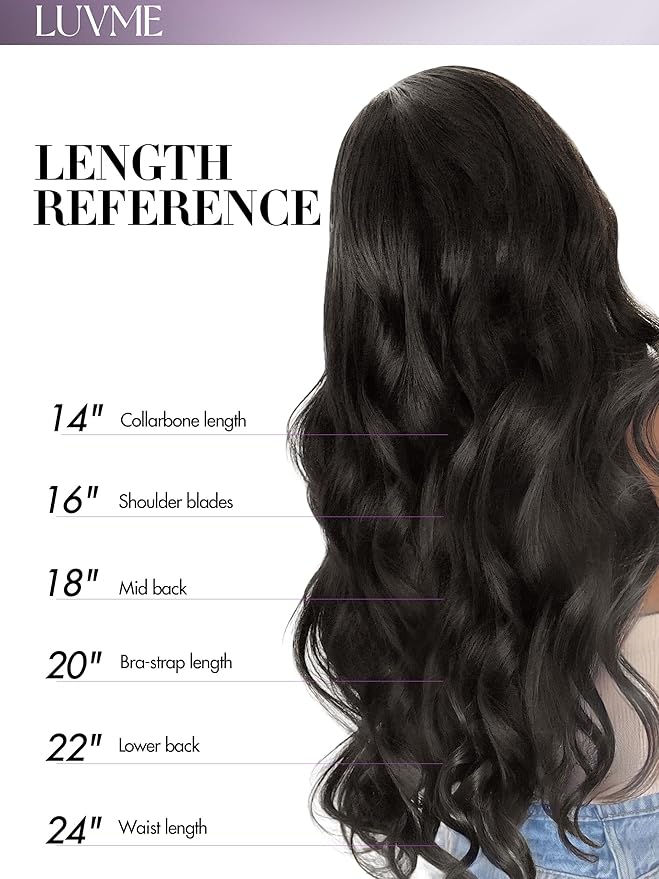 LUVME Tape in Hair Extensions Human Hair 22 Inch 110g 40pcs Body Wave Natural Black Invisible Double Sided Tape Extensions