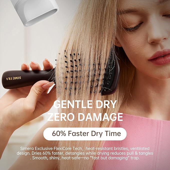 Simetra Wooden Paddle Hair Brush for Women & Men, Solid Wood Teeth for Scalp Massage, Detangling Brush for Wet & Curly Hair (Fox Pattern)