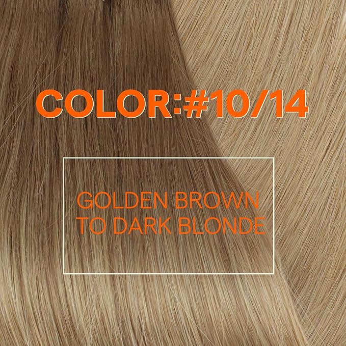 Full Shine Sew In Hair Extensions Real Human Hair Straight Hair Weft Extensions Balayage Hair Extensions Sew In Color Golden Brown To Dark Blonde Hair Wefts Human Hair 14 Inch 100G