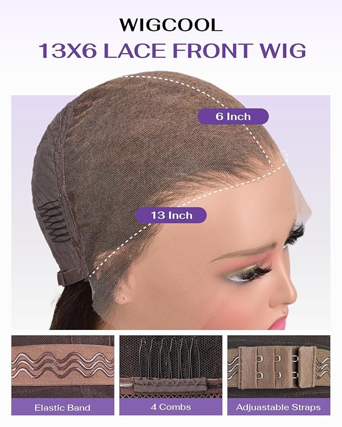 SKINLIKE Real HD Lace Wig 13x6 Full Frontal HD Lace Front Wigs Human Hair Pre Plucked Bleached Knots 180% Density 0.10mm Ultra-thin Invisible Lace Straight Human Hair Wigs For Women 26 Inch