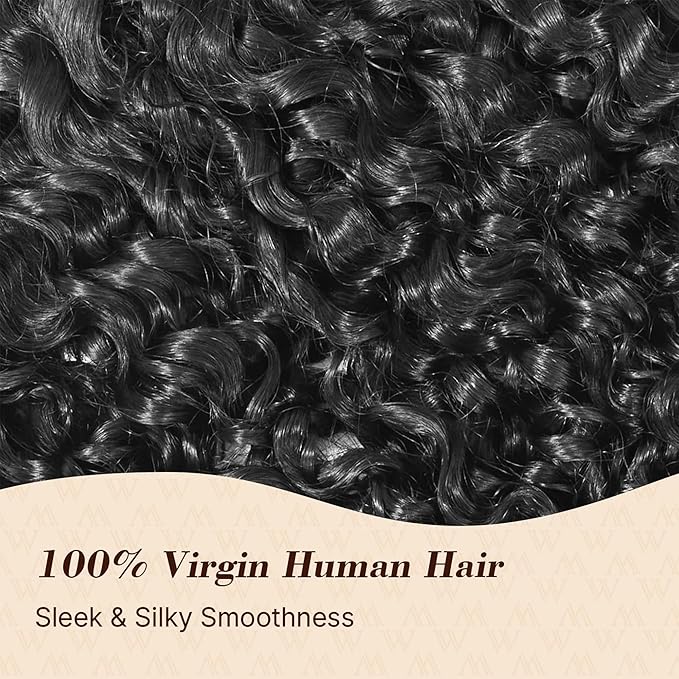15A Deep Wave Human Hair Bundles 16 18 20 Inch Curly Bundles Human Hair 100% Unprocessed 3 Bundle Brazilian Virgin Human Hair Extensions Quick Weave Natural Black Color