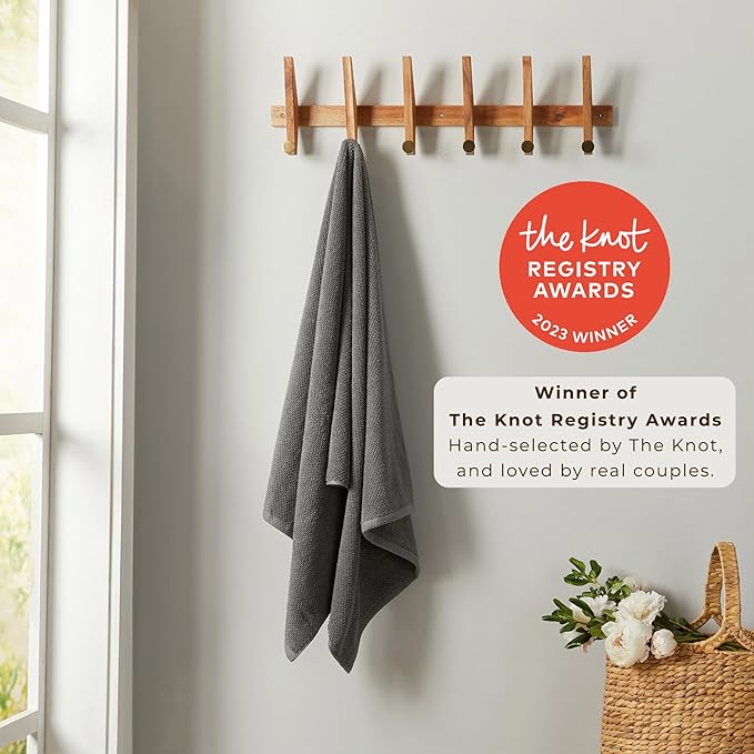 Dark Grey Washcloth- 100% Cotton 13x13 Wash Cloth - Absorbent, Quick-Drying, Durable Face Towels for Bathroom Decor - Low-Twist, Two-Ply Fibers (Dark Grey)