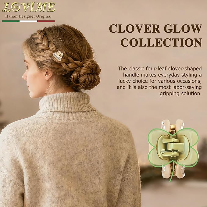 2026 Premium Durable Hair Claw Clip for Women, Original Italian Designed Strong Grip Hair Clips for Normal Fine Thin Hair, No Slip Jaw Clips with Gift Box for Christmas Birthday Girls, 1.2 Inch Beige