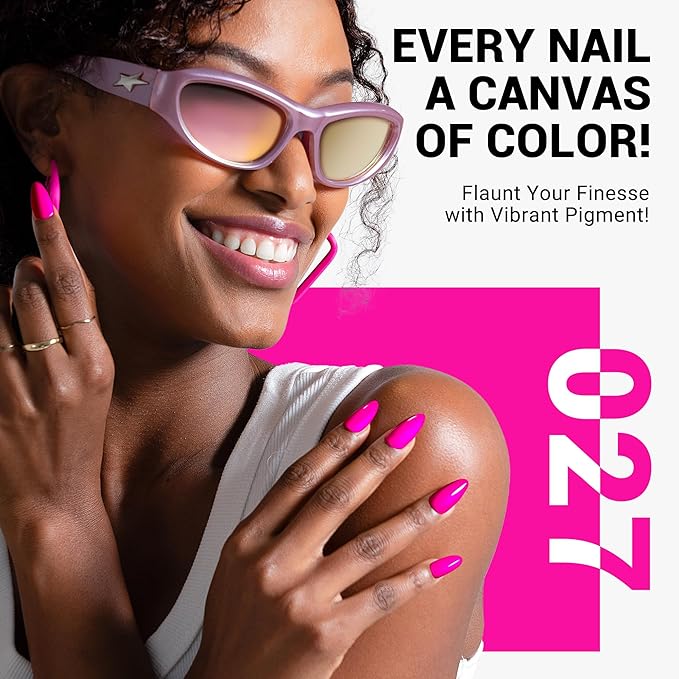 MelodySusie Thick Neon Pink Gel Nail Polish,0.5fl oz Nails Soak Off UV LED Bright Hot Pink Gel Polish Gift for Women Nail Art Manicure Salon DIY Nail Design Decoration at Home-027