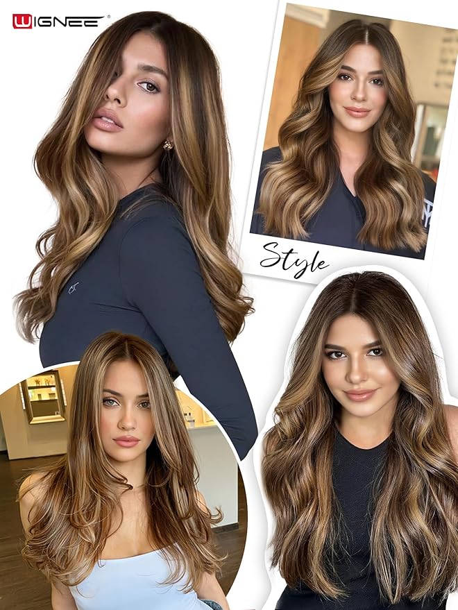 WIGNEE 12 Inch Double Invisible OVO Highlight Honey Blonde Human Hair Extensions 2 PCS,No Glue Hair Weft with Holes,Trimmable & Reusable 13 Inches Width Wefts for Short/Thin Hair,Salon Quality (T4/27)