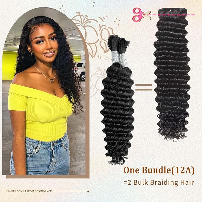 12A Deep Wave Human Hair Bundles16 16 16 Inch Brazilian Virgin Depp Weave Curly Bundles Human Hair 3 Pcs 100% Unprocessed Virgin Remy Natural Black Water Wave Hair Extensions