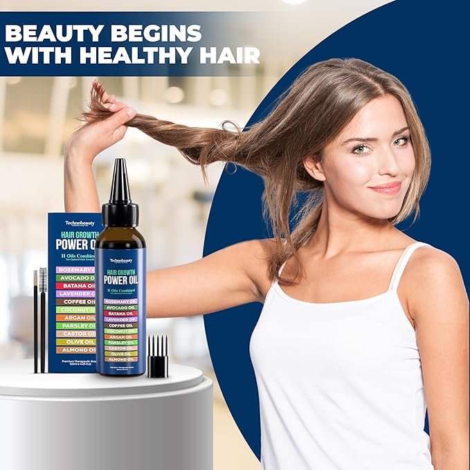 Rosemary Oil With Black Castor, Batana, Lavender, Coffee, Coconut, Argan, Avocado, Olive, Almond & Parsley Seed Oil, 11 Oils Infused for Ultimate Hair Growth (4 fl oz (120 ml))