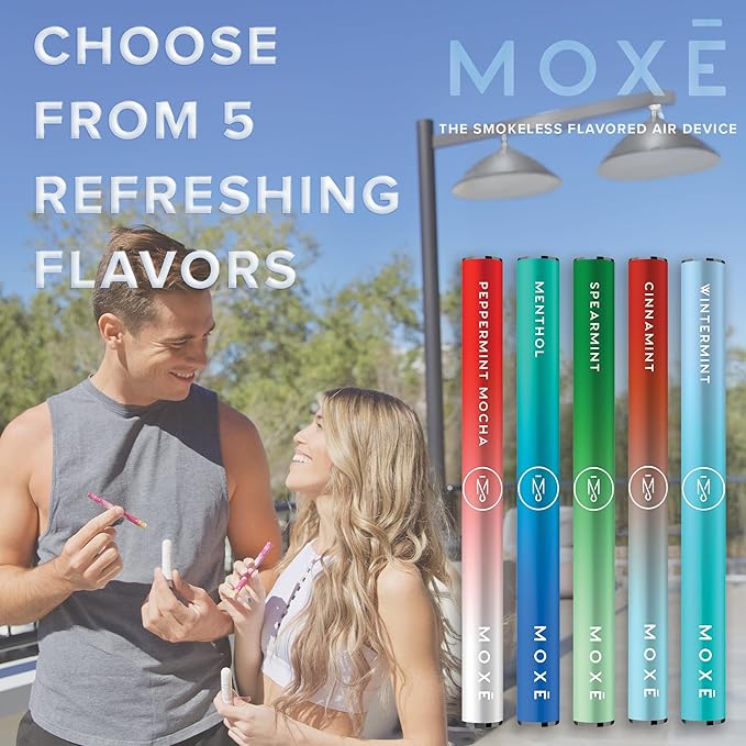 MOXE Natural Variety 5 Pack | Non-Electric Air Inhalers - Oral Fixation | Aromatherapy Scents for Relaxation & Focus | Menthol, Cinnamint, Peppermint Mocha, Wintermint