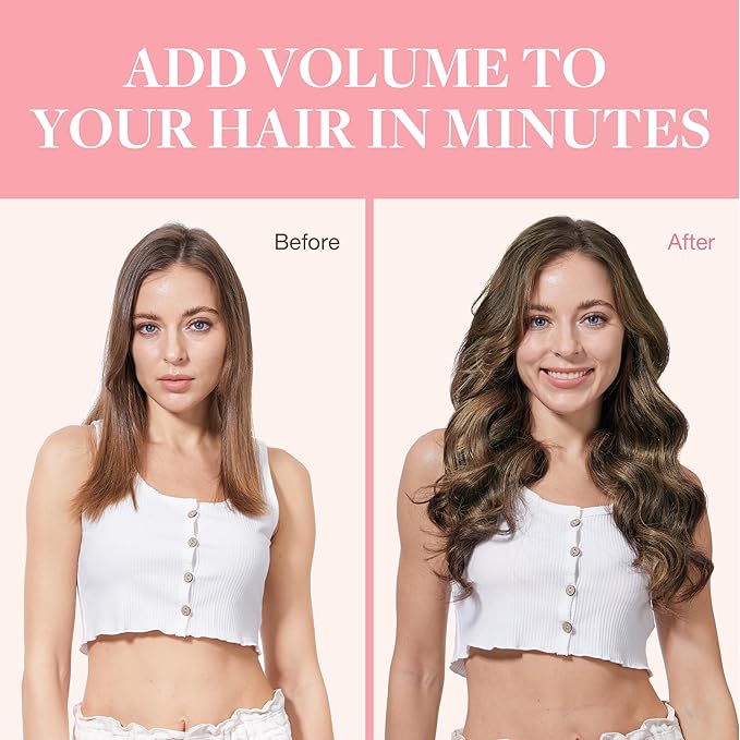 GOO GOO Clip in Hair Extensions Real Human Hair, Remy Human Hair Extensions Clip ins for Women, Natural Human Hair, 16inch 120g 7Pcs, 4D/14/5B Brunette Balayage