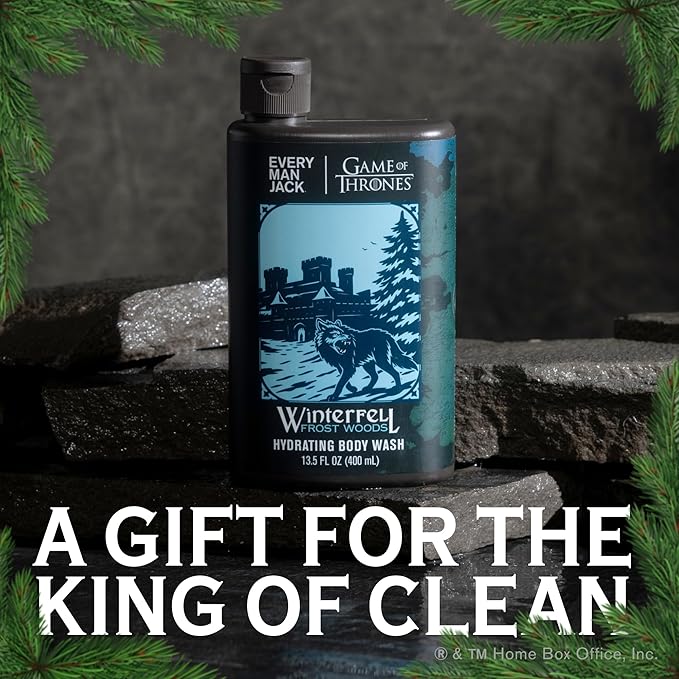 Every Man Jack Game of Thrones Collectors Body Wash - Winterfell - Frost Woods Scent - 13.5 oz (Pack of 2)