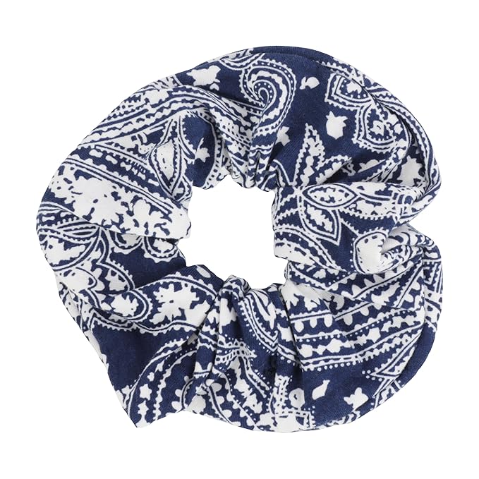 Soft Paisley Scrunchy - Dark Blue