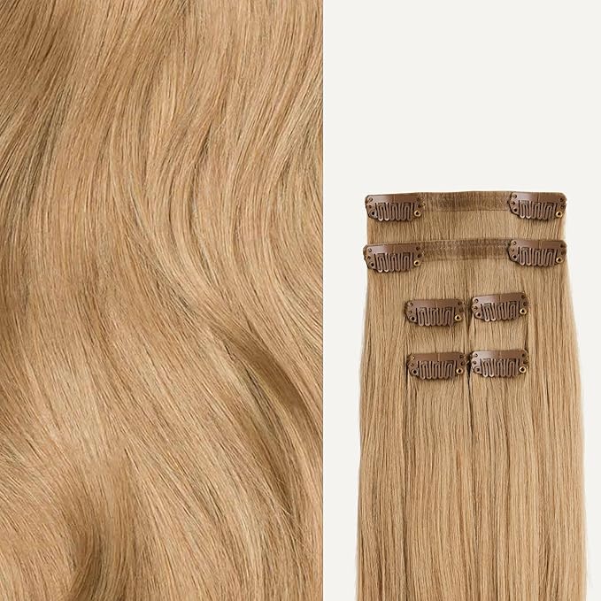 Luxy 100% Remy Human Hair Extensions for Thin Hair Thinning Hair Fill-Ins – 6 Seamless Wefts Multi-Dimensional Color Blend - Natural-Looking Volume & Coverage 80 grams 16" Dirty Blonde Thinning