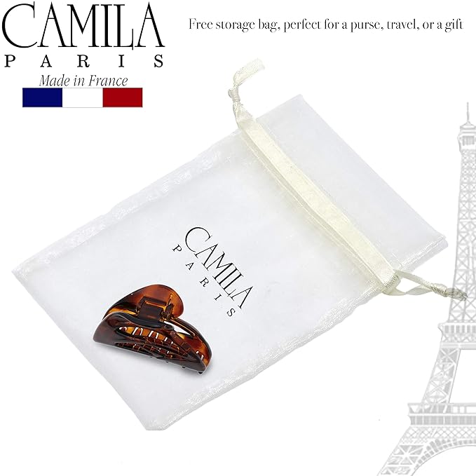 Camila Paris CP2297 French Hair Clip for Women, Small Dolphin Tortoise Shell, Girls Hair Claw Clips Jaw Fashion Durable and Styling Hair Accessories for Women, Strong Hold No Slip Grip Made in France