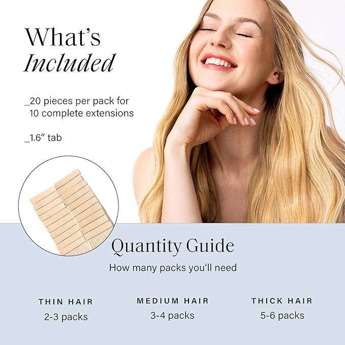 Luxy Tape-In Hair Extension Collection 26", 50g, Champagne Blonde, 20 pieces