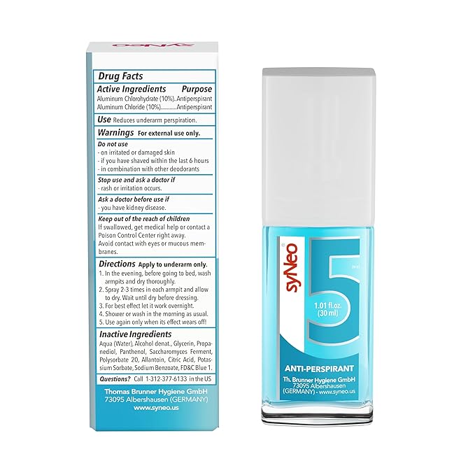 5 Antiperspirant Pumpspray, Anti Sweat Deodorant for women against heavy sweating, Anti-Transpirant antiperspirant Spray Deodorant, 1 pack 1.01 fl.oz.