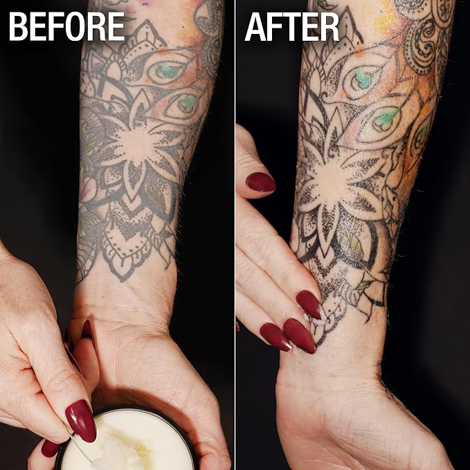 Ebanel Tattoo Balm 6oz, Premium Tattoo Aftercare Cream Brightener Ink Color Enhancing Butter Moisturizer with Herbal Essences and Essential Oils, All-Stage Tattoos Ointment After Care Kit Supplies