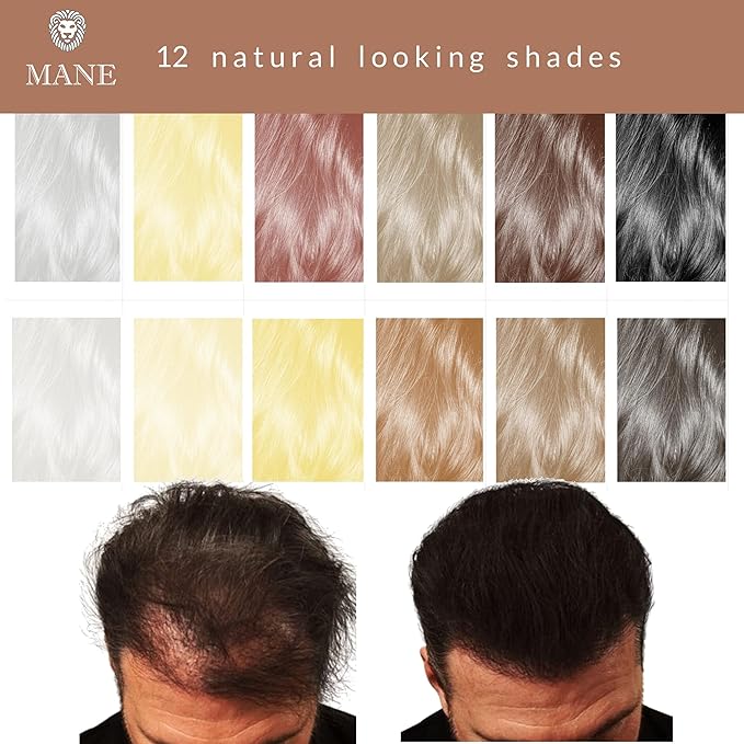 Mane Hair Thickener 200 ml with a Shampoo and Conditioner (Jet Black)