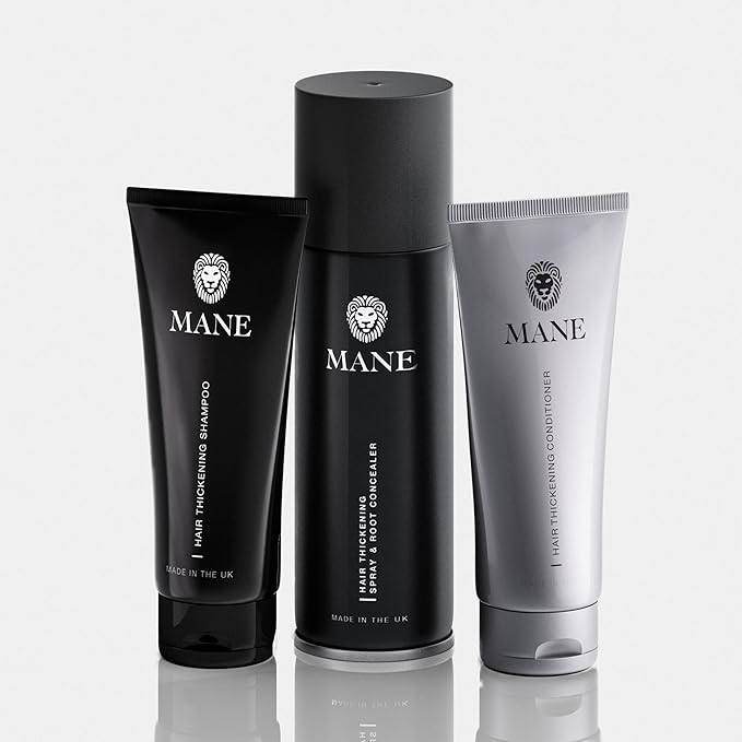 Mane Hair Thickener 200 ml with a Shampoo and Conditioner (Grey)