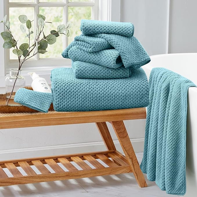 Extra Large Bath Towel Set of 4 (35"x70"),Oversized Bath Sheet Super Soft Highly Absorbent Jumbo Bathroom Towel Set Microfibers Quick Dry Shower Towel for Hotel,Bathroom,Guest,Spa,Gym (Turquoise)