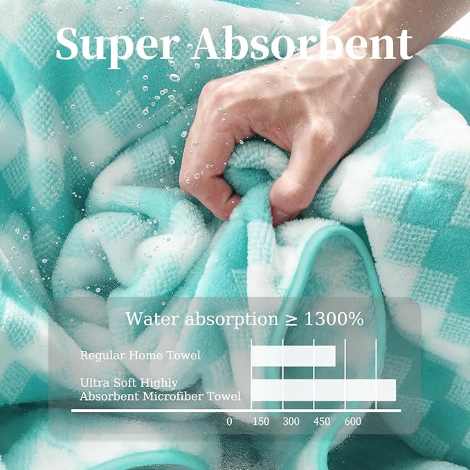 4 Piece Extra Large Bath Towel Set Oversized Bath Sheet 35"x70" Bathroom Towel Set Soft Highly Absorbent & Quick Dry Premium Bath Towel for Bathroom 600GSM Shower Towel Spa Gym Hotel,Teal