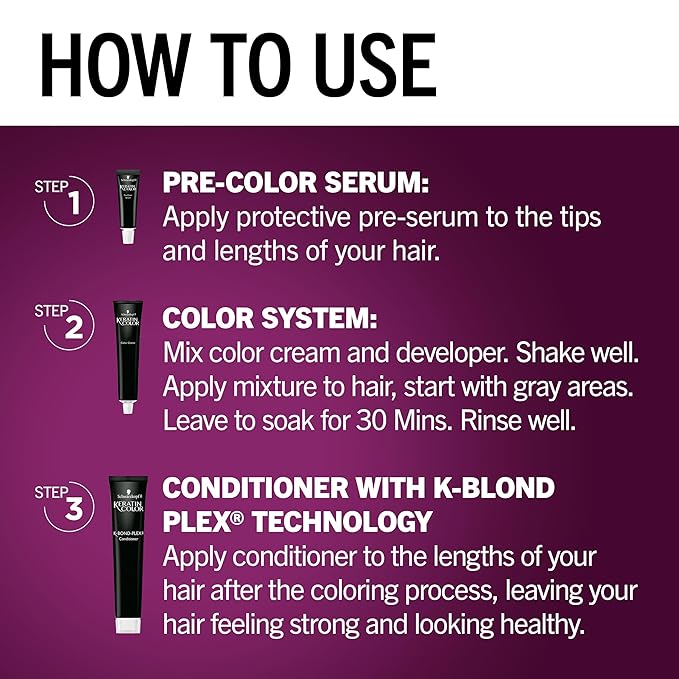 Schwarzkopf Keratin Color, Color & Moisture Permanent Hair Color Cream, 4.2 Dark Brown