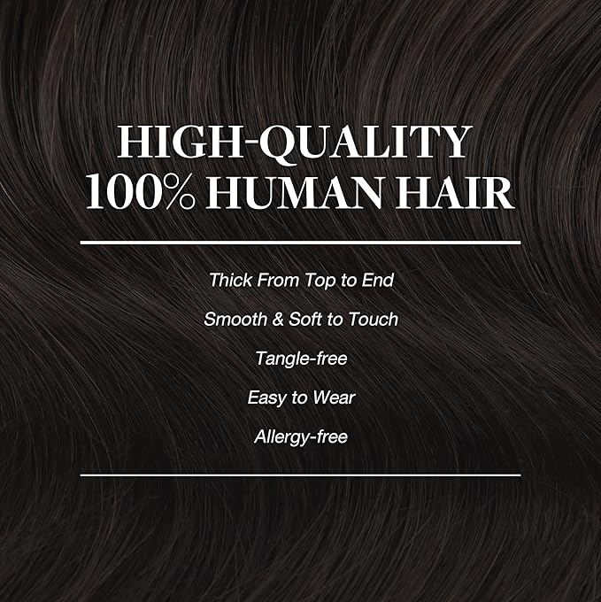 GOO GOO Clip in Hair Extensions Real Human Hair, Remy Human Hair Extensions Clip ins for Women, Natural Human Hair, 12inch 85g 7Pcs, 2 Dark Brown