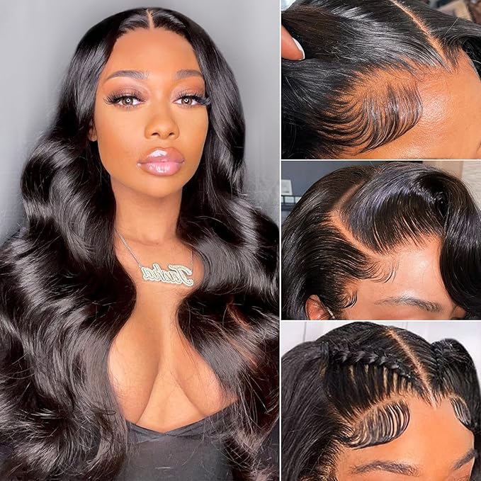 Human Hair Wig Body Wave Lace Front Wigs 180% Density 13x4 Pre Plucked Natural Hairline with Baby Hair HD Frontal Lace Wig For Women 22 inch